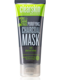 Avon Clearskin Pore & Shine Control Κρεμώδης Μαύρη Μάσκα Προσώπου για Μαύρα Στίγματα & Λάμψη με Άνθρακα 75ml