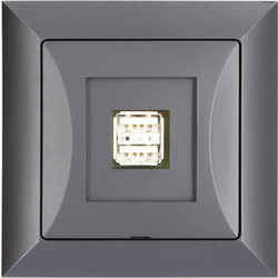 Πρίζα Με 2 Θυρες Usb 2,1A Ανθρακι Timex 5907522190118
