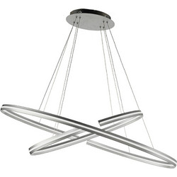 Ondaluce Ics Silver-Gr Κρεμαστό Φωτιστικό Οροφής Δίφωτο LED Ασημί