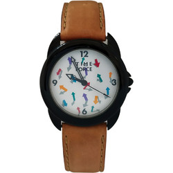 Time Force Γυναικείο Ρολόι με Καφέ Δερμάτινο Λουράκι 5001.302