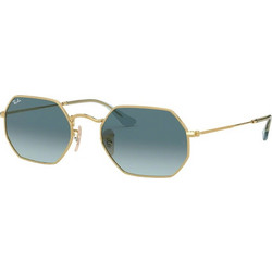 Ray-Ban RB3556N 9123/3M Γυαλιά Ηλίου Πολυγωνικά Μεταλλικά Χρυσά με Μπλε Degradee Φακό