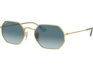 Ray-Ban RB3556N 9123/3M Γυαλιά Ηλίου Πολυγωνικά Μεταλλικά Χρυσά με Μπλε Degradee Φακό