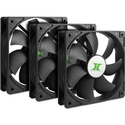 Inter-Tech IPC Case Fan 120mm με Σύνδεση 4-Pin PWM 3τμχ Black