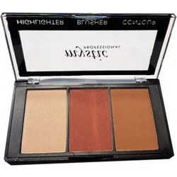 Mystic Professional Triple Palette Highlighter, Blusher & Contour 01