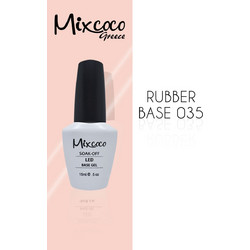 Mixcoco Soak-Off Led Uv Color Coat 035 Base Coat Ημιμόνιμο Βερνίκι Νυχιών 15ml