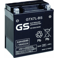 GS Μπαταρία Μοτοσυκλέτας GTX7L-BS 85A 6Ah