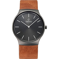 Obaku Ανδρικό Ρολόι με Καφέ Δερμάτινο Λουράκι V178GXUURZ