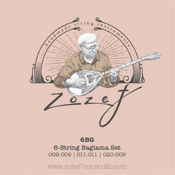 Zozef 6BG Σετ 6 Χορδές Μπαγλαμά 9" 1/8