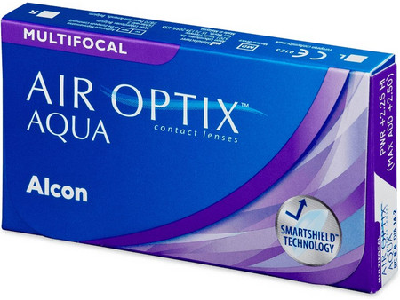 Alcon & Ciba Vision Air Optix Aqua Multifocal Μηνιαίοι Φακοί Επαφής Πολυεστιακοί Σιλικόνης Υδρογέλης 3τμχ