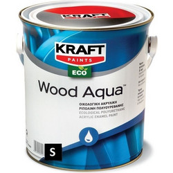 Kraft Paints Wood Aqua Eco Ριπολίνη Νερού Ξύλου Λευκή Satin 0.75lt