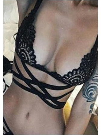 Sexy Σετ Δαντελένιο Σουτιέν με Εσώρουχο σε μαύρο χρώμα, Sexy lingerie set - Aria Trade