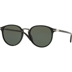 Persol PO3210S 95/31 Ανδρικά Γυαλιά Ηλίου Στρογγυλά Κοκάλινα Μαύρα με Πράσινο Polarized Φακό