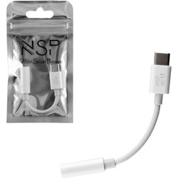 NSP ΚΑΛΩΔΙΟ ΜΕΤΑΤΡΟΠΕΑΣ USB-C TO 3.5mm JACK FEMALE 11CM WHITE
