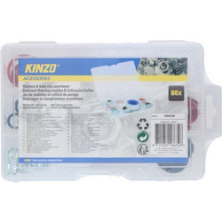 KINZO 16634 Σετ ποικιλία ροδέλες και κλιπ σωλήνων σε ταμπακιέρα