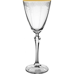 Crystalex Ποτήρι Κρασιού Κρυστάλλινο Κολωνάτο Elisabeth Gold 250ml CLX08890022