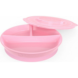 Twistshake Πιάτο με Χωρίσματα Αντιολισθητικό Pastel Pink