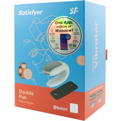 Satisfyer Double Fun Κλειτοριδικός Δονητής για Ζευγάρια με Τηλεχειριστήριο 9.35cm Λευκός