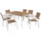 HomeMarkt Σετ Τραπεζαρία Κήπου Polywood 7τμχ Καφέ HM5240.01
