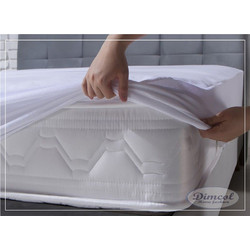 Κάλυμμα Στρώματος Αδιάβροχο Με Φούστα White DimCol Υπέρδιπλο 160x230cm 100% Βαμβάκι