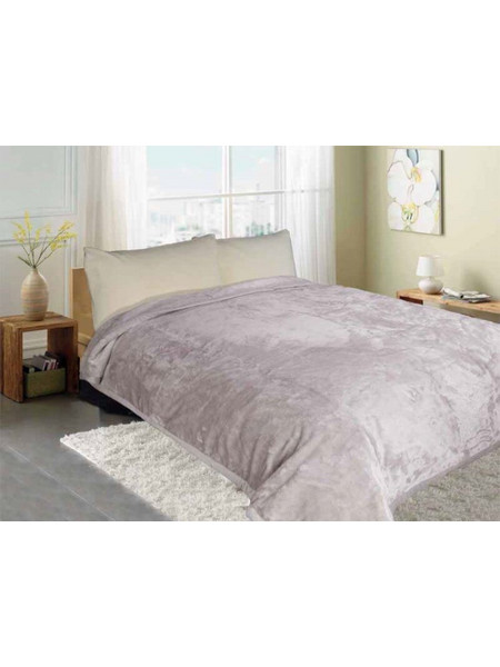 Κουβέρτα Βελούδινη Γκρι Γαρύφαλλο - 160x220