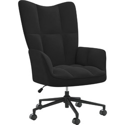 vidaXL Πολυθρόνα Relax Βελούδινη Μαύρη 328178