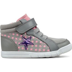 Clarks Emery Beat T Παιδικά Μποτάκια Γκρι με Φερμουάρ Σκρατς 26144057