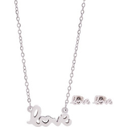 Dalee Dalee Stainless Steel Love Σετ Κολιέ & Σκουλαρίκια (REF05435)