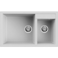 Elleci Quadra 440 Υποκαθήμενος Νεροχύτης Γρανίτη Bianco Titano 81.5x50cm
