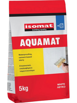 Isomat Aquamat Επαλειφόμενο Μονωτικό Στεγανωτικό Τσιμεντοειδές Κονίαμα Ταράτσας & Δεξαμενής Λευκό 5kg