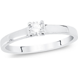 Diamond Group Μονόπετρο Δαχτυλίδι με Διαμάντι Brilliant από Λευκό Χρυσό 18 Καρατίων DDX450