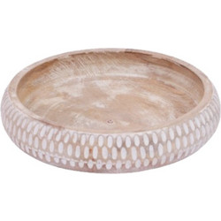 VENDA ΜΠΩΛ ΞΥΛΟ MANGO WHITE WASHED D15xH6cm c424937