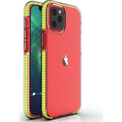 Spring Case clear TPU gel protective cover with colorful frame for iPhone 13 mini yellow