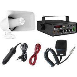 PDN CAR SET 1.1 Ηχοσύστημα Αυτοκίνητου Για Πλανόδιους Πωλητές Με Κόρνα, Ενισχυτή & Μικρόφωνο