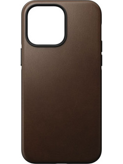 Nomad Modern Leather Back Cover with MagSafe Rustic Brown (iPhone 14 Pro Max)