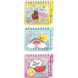 ΣΗΜΕΙΩΜΑΤΑΡΙΟ ΣΠΙΡΑΛ ΜΙΝΙ ΜΕ ΣΤΥΛΟ GLITTER BE HAPPY M26237