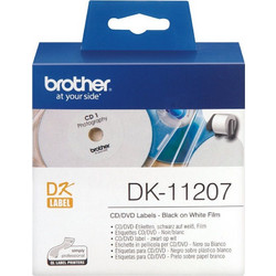 Brother Labelling Tape Cassette Black on White CD/DVD Label Roll 58mm DK-11207