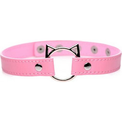 Master Series Kinky Kitty Ring Choker Pink