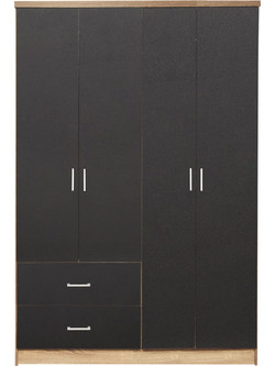HomeMarkt Τετράφυλλη Ντουλάπα Ρούχων Sonoma 120x42.5x180.5cm HM339.04