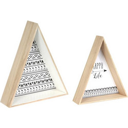 Σετ Ξύλινα Τρίγωνα Διακοσμητικά 44 x 38 x 11 cm 2 τμχ Home Deco Factory HD4556