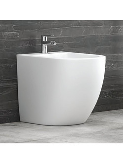 Karag Milos LT 2141C-MW Λευκό Ματ Μπιντέ Τουαλέτας Μπάνιου Επιδαπέδιο Back Τo Wall 36,5χ57