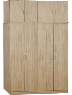 HomeMarkt Τετράφυλλη Ντουλάπα Ρούχων με Πατάρι Sonoma 160x42x241cm HM11353.02