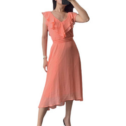 DKNY Midi Καλοκαιρινό Βραδινό Φόρεμα DD2BI414-SLM
