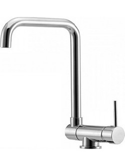 Karag K414 Μπαταρία Κουζίνας Πάγκου Διπλής Παροχής Σπαστή Ανάμεικτη Inox