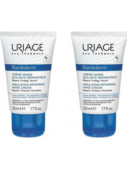 Uriage Bariederm Creme Mains Isolante Reparatrice Ενυδατική Κρέμα Χεριών 2x50ml
