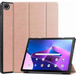 Θήκη Βιβλίο TriFold με Βάση Στήριξης για Lenovo Tab M10 Plus (Gen 3) 10.6 inch 125FTB-128F - Ροζέ Χρυσαφί