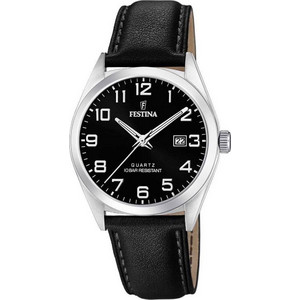 Festina Ανδρικό Ρολόι με Μαύρο Δερμάτινο Λουράκι F20446/3
