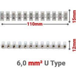 Κλέμμες Σειρά 12 Θέσεων 6mm u Type