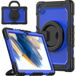For Samsung Galaxy Galaxy Tab A8 Bracelet Holder Silicone + PC Tablet Case(Dark Blue) (OEM)