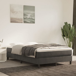 vidaXL Κρεβάτι Boxspring Βελούδινο με Στρώμα Σκούρο Γκρι 120x200cm 3144322