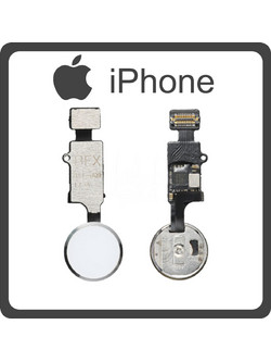 Συμβατό Για Apple iPhone 7 (A1660) iPhone7+ (A1661) iPhone8 (A1863) iPhone8+ (A1864) iPhone SE 2020 (A2275) BFX Home Button Κεντρικό Κουμπί + Flex Cable White Silver